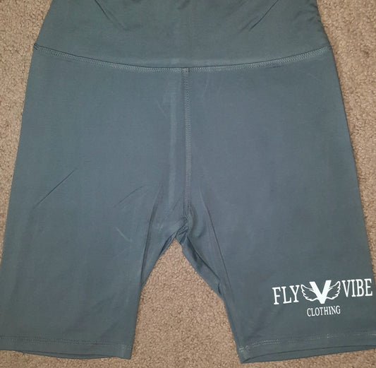 Fly Vibe Extra Soft Legging Shorts - Grey/White