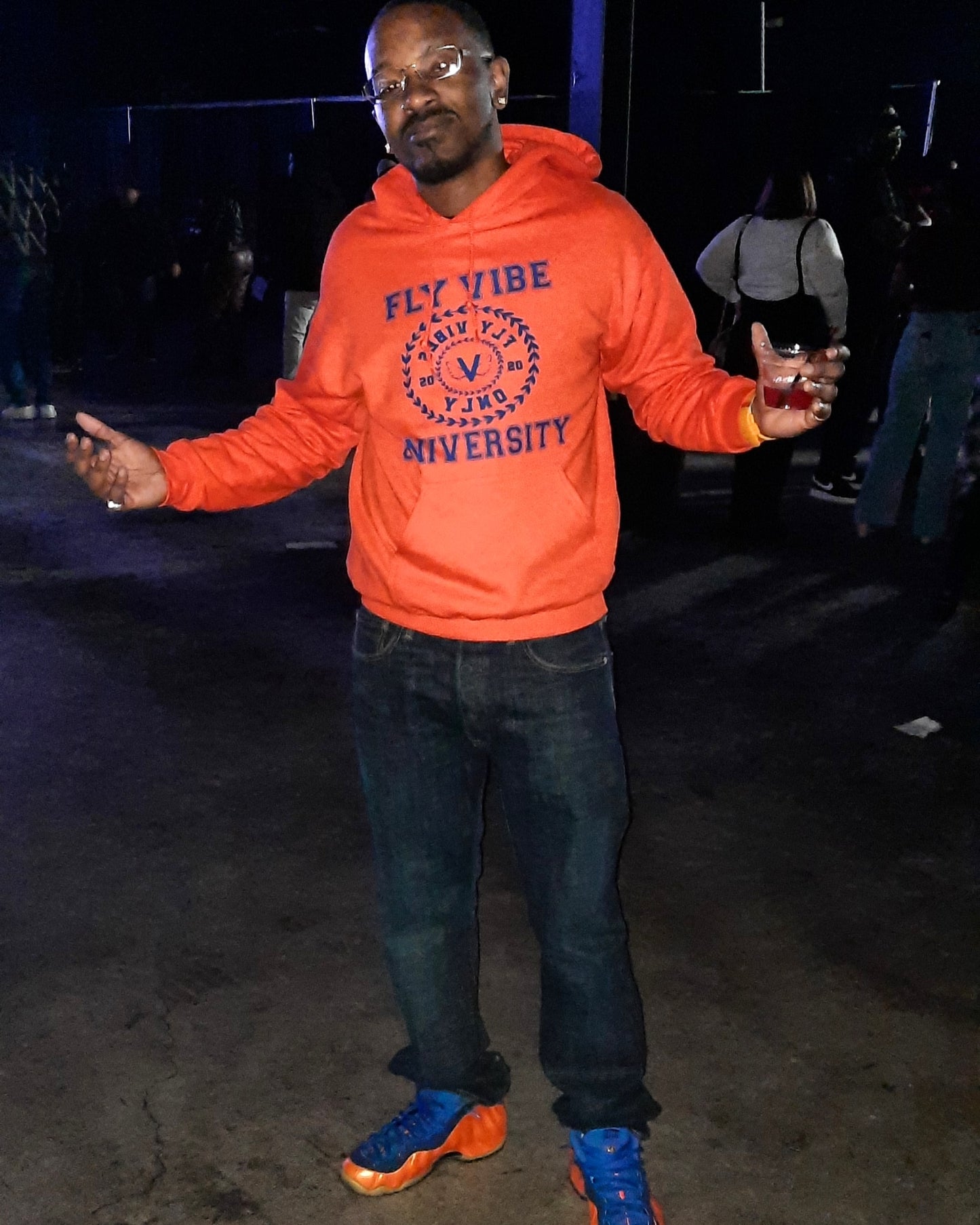 Fly Vibe University Hoodie - Orange/Royal