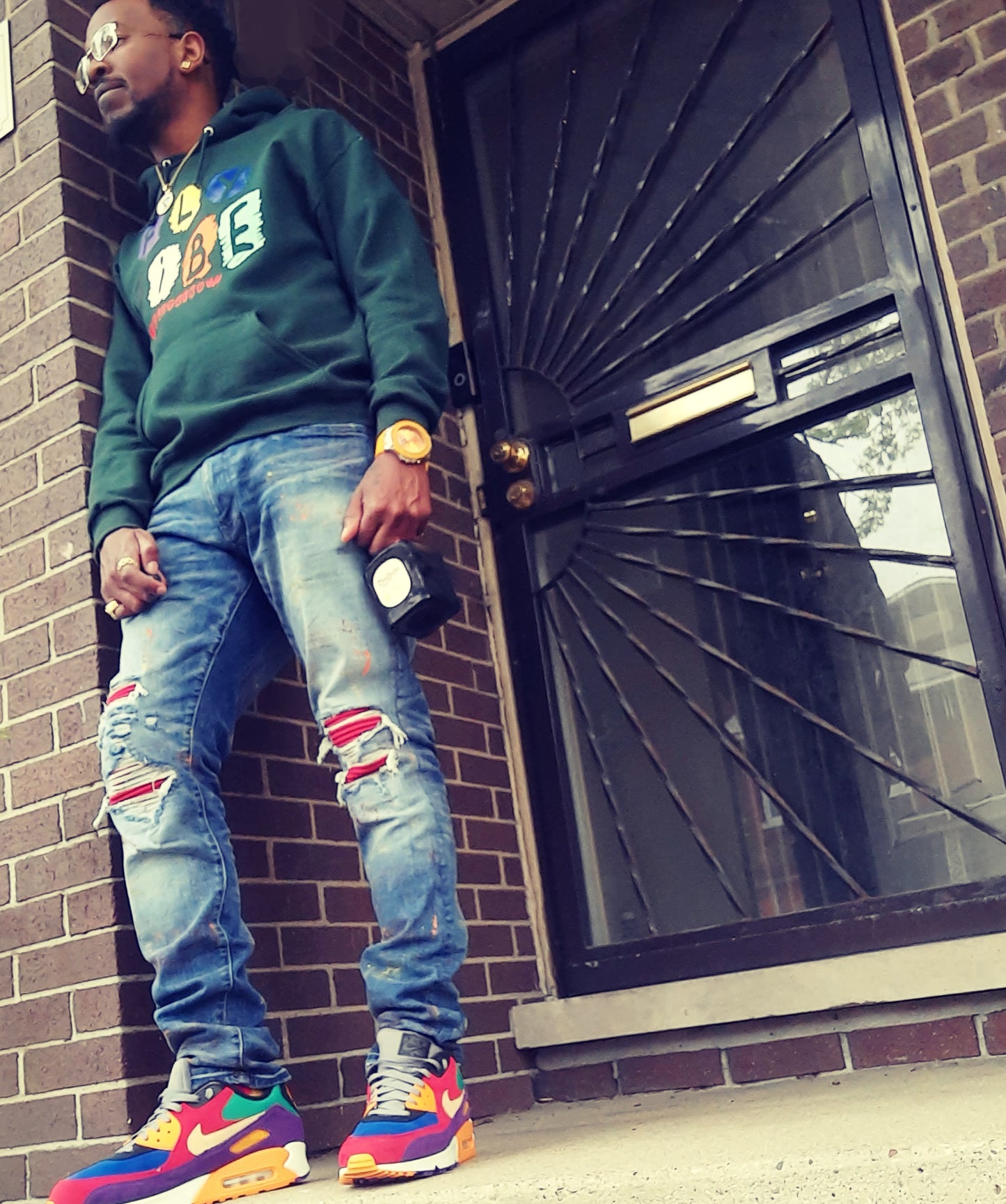 Fly Vibe Crayon Hoodie - Pine Green