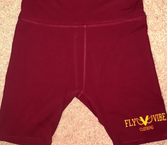 Fly Vibe Extra Soft Legging Shorts - Crandberry/Gold