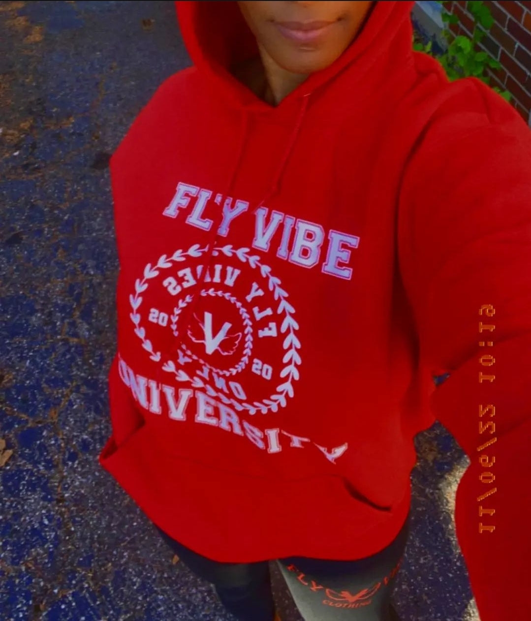 Fly Vibe University Hoodie - Red/White