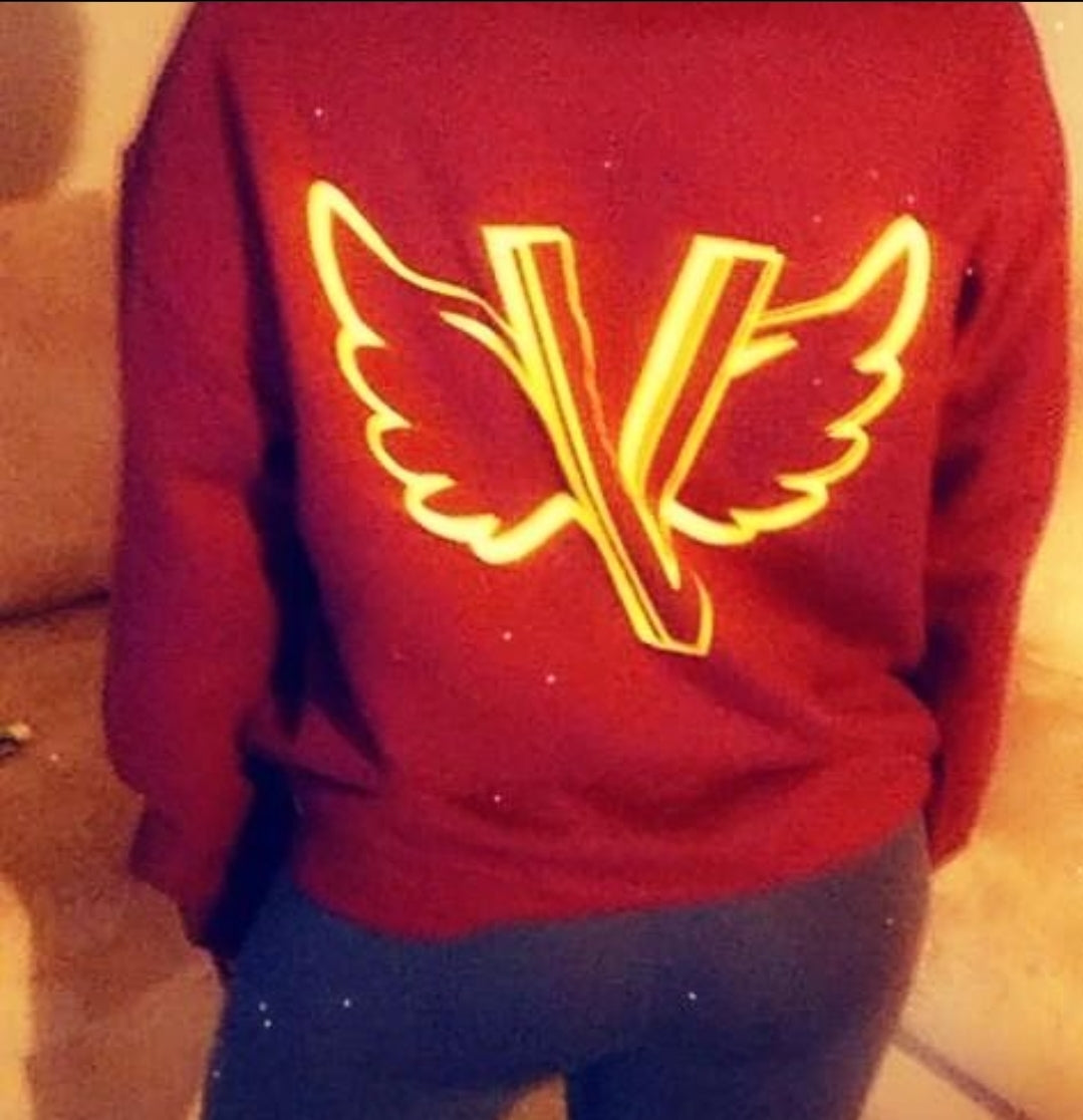 Fly Vibe Award Sweat Shirt - Crandberry/Gold