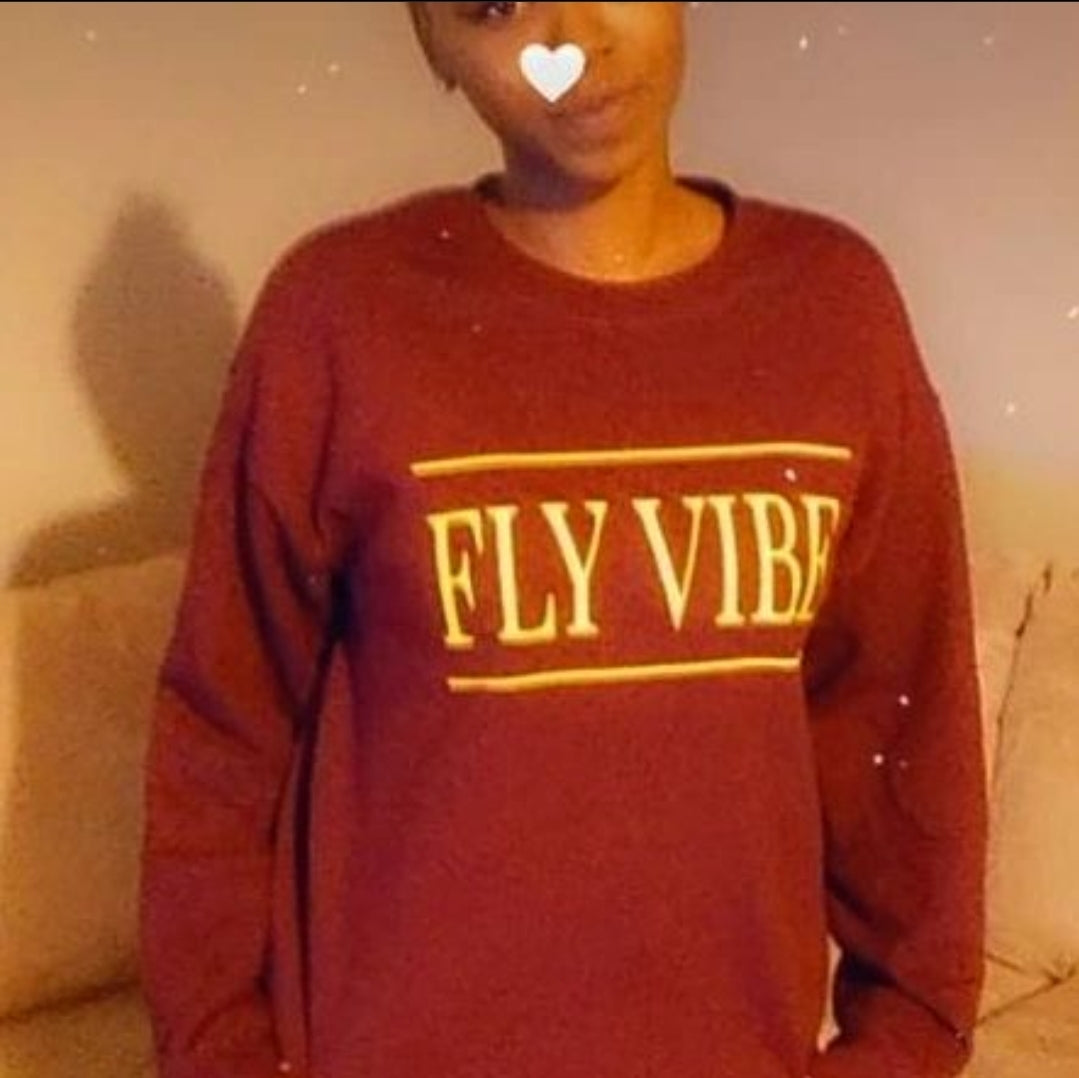 Fly Vibe Award Sweat Shirt - Crandberry/Gold