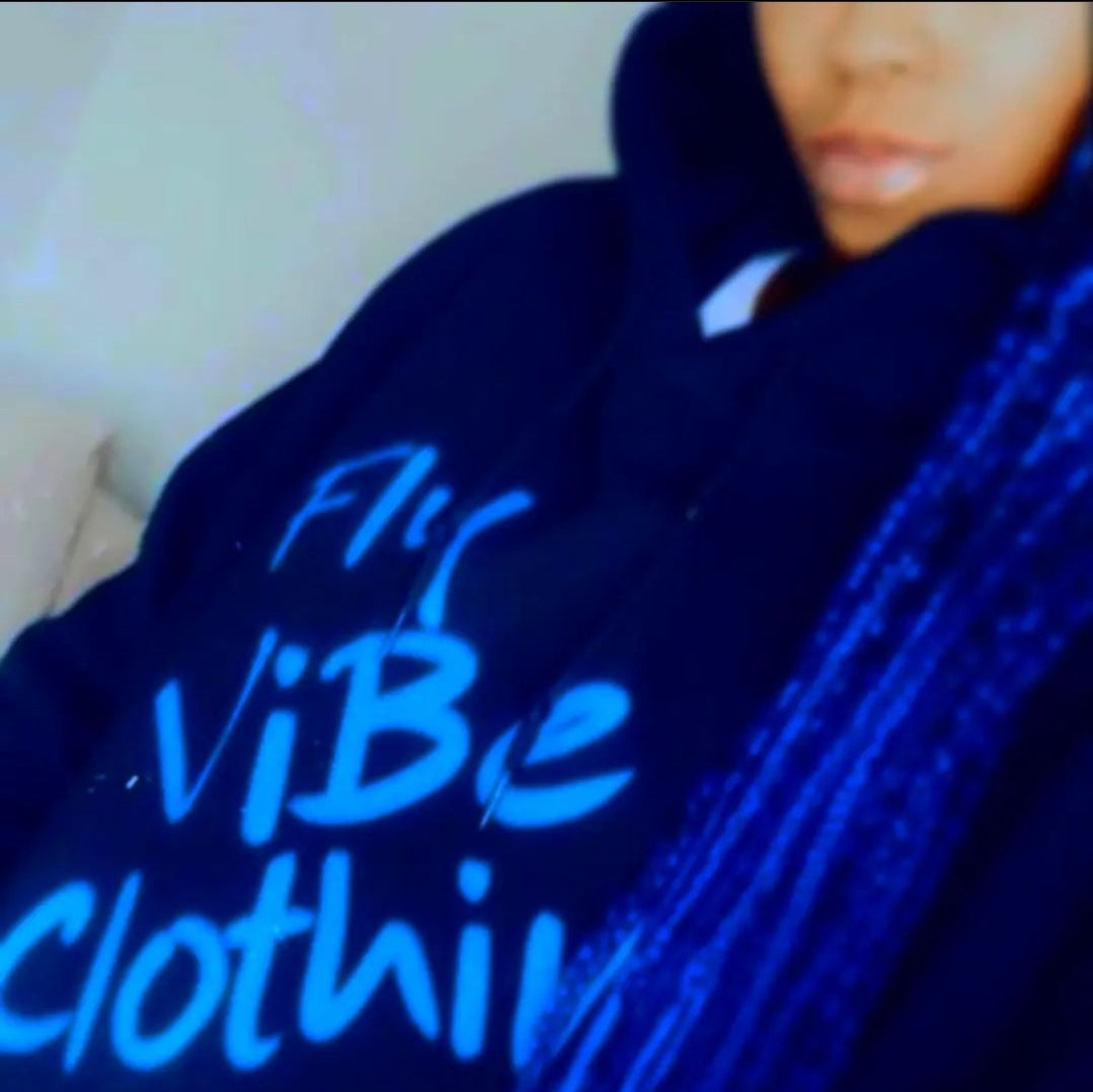Fly Vibe Fresh Words Hoodie - Black/ Baby Blue