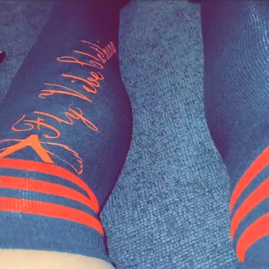 Fly Vibe Thigh High Socks - Black/Red