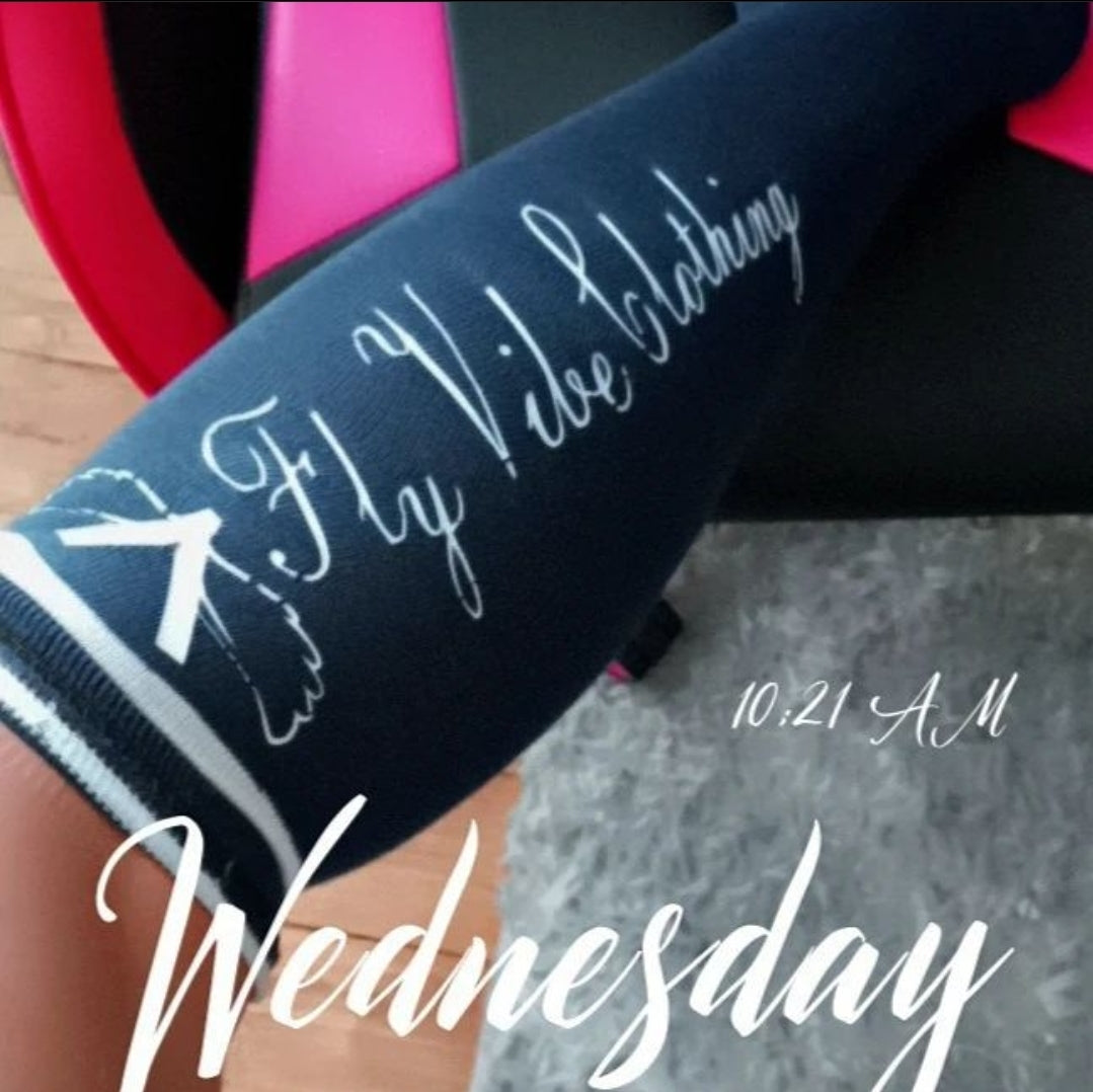 Fly Vibe Thigh High Socks - Navy/White