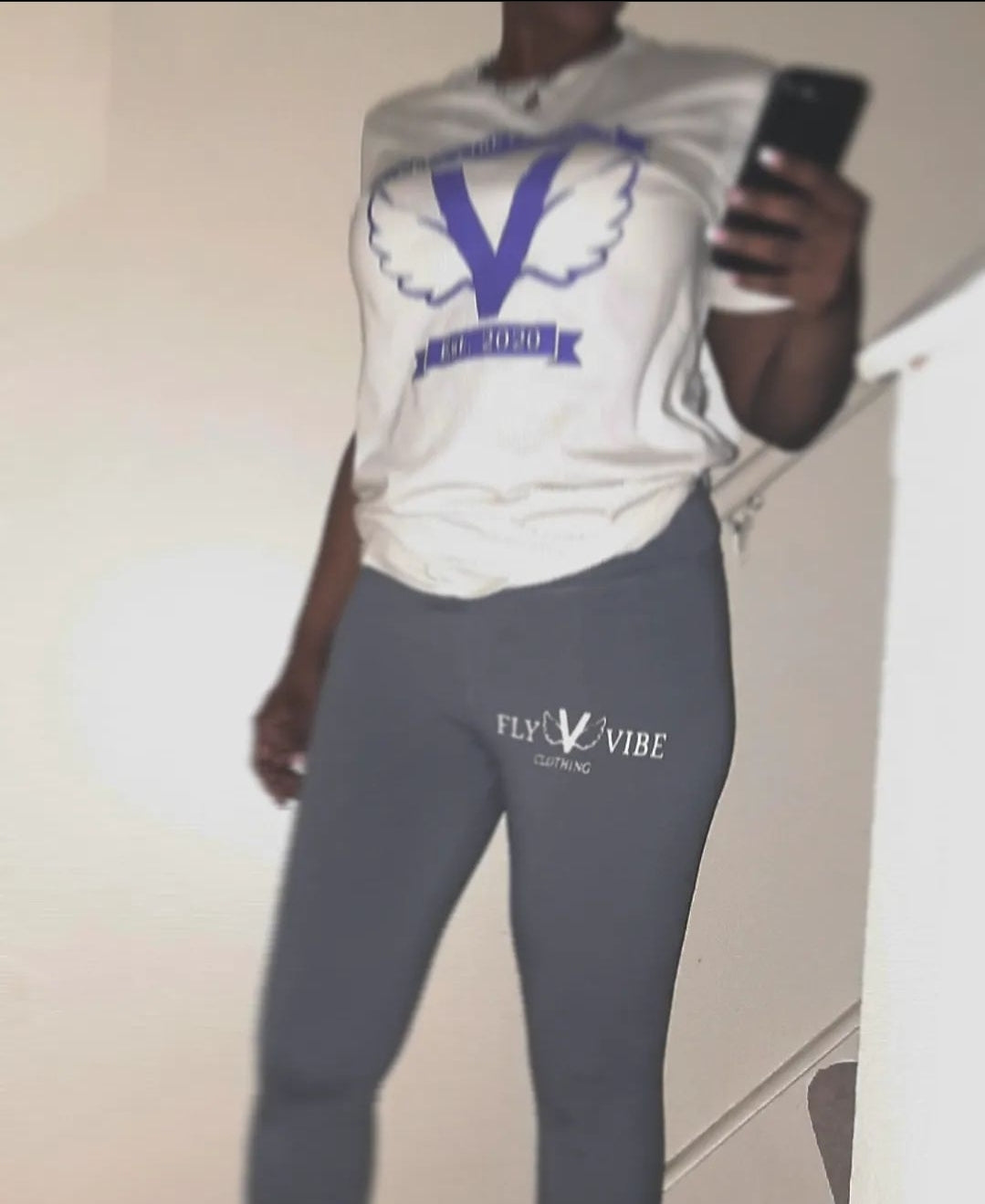 Fly Vibe Original T-Shirts - White/Purple