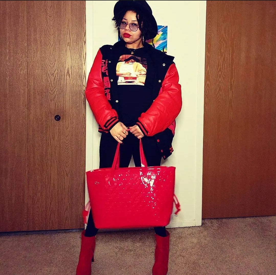 Fly Vibe Letterman Jacket - Black/Red/Red