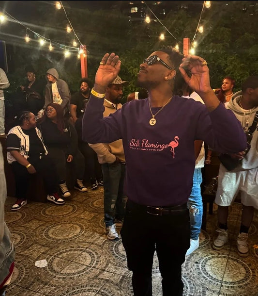 Silk Flamingo Sweatshirt - Purple