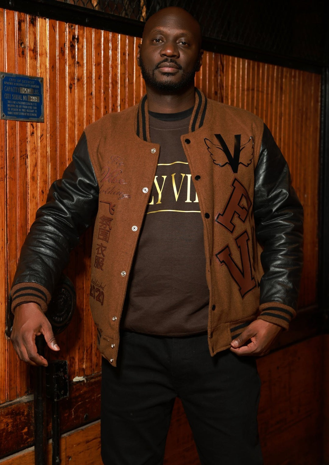 Fly Vibe Letterman Jacket - Brown/Black/Chocolate
