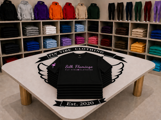 Silk Flamingo T-Shirt - Black