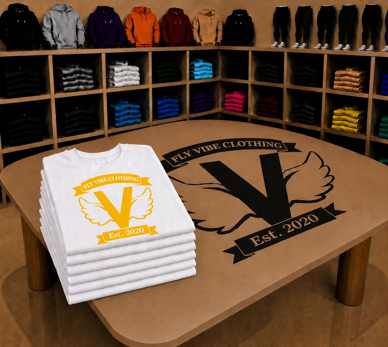 Fly Vibe Original T-Shirts - White/Yellow