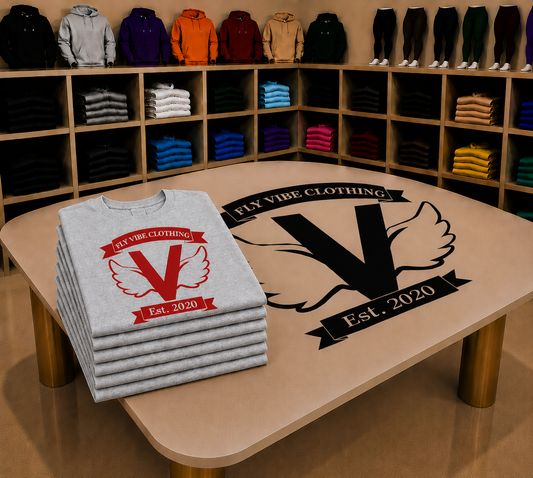 Fly Vibe Original T-Shirts - Grey/Red