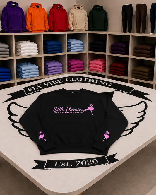 Silk Flamingo Sweatshirt - Black