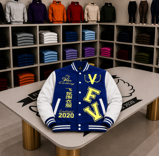 Fly Vibe Letterman Jacket - Royal/Gold