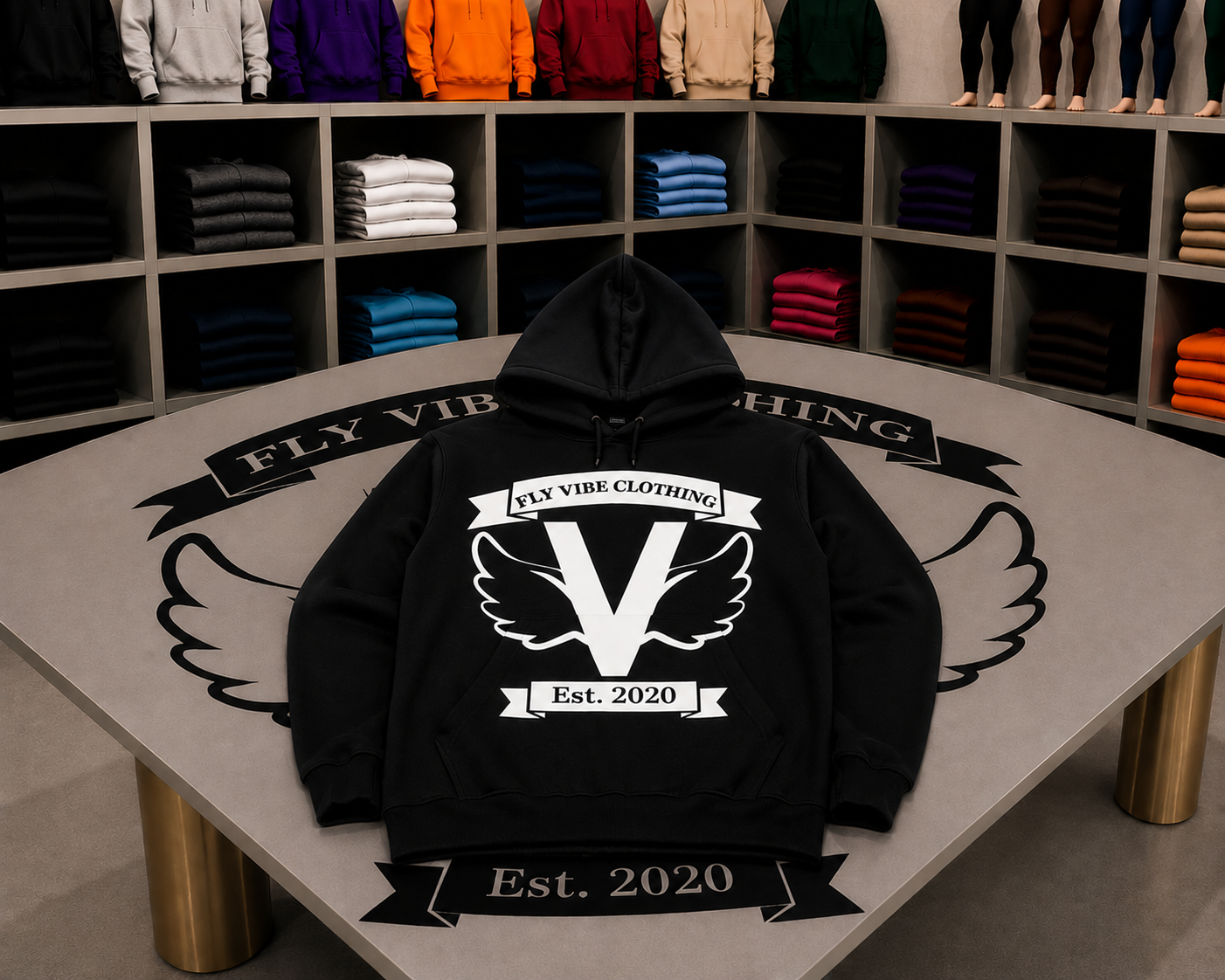 Fly Vibe Original Hoodie - Black/White
