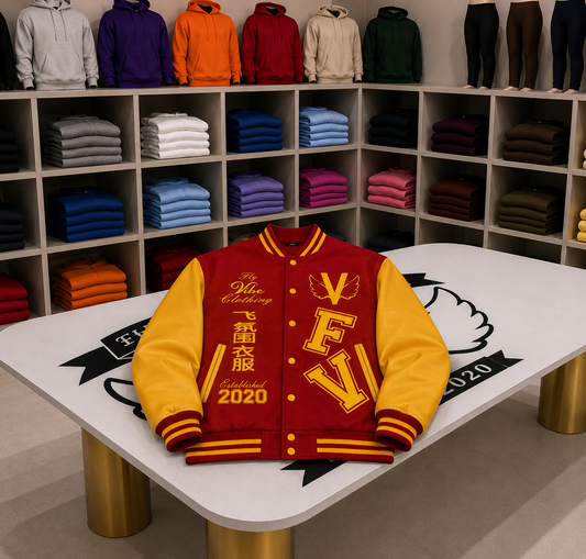 Fly Vibe Letterman Jacket - Red/Gold