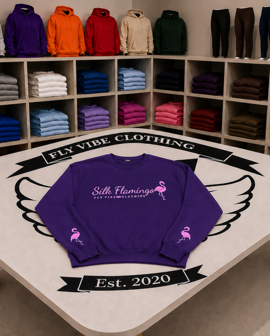Silk Flamingo Sweatshirt - Purple