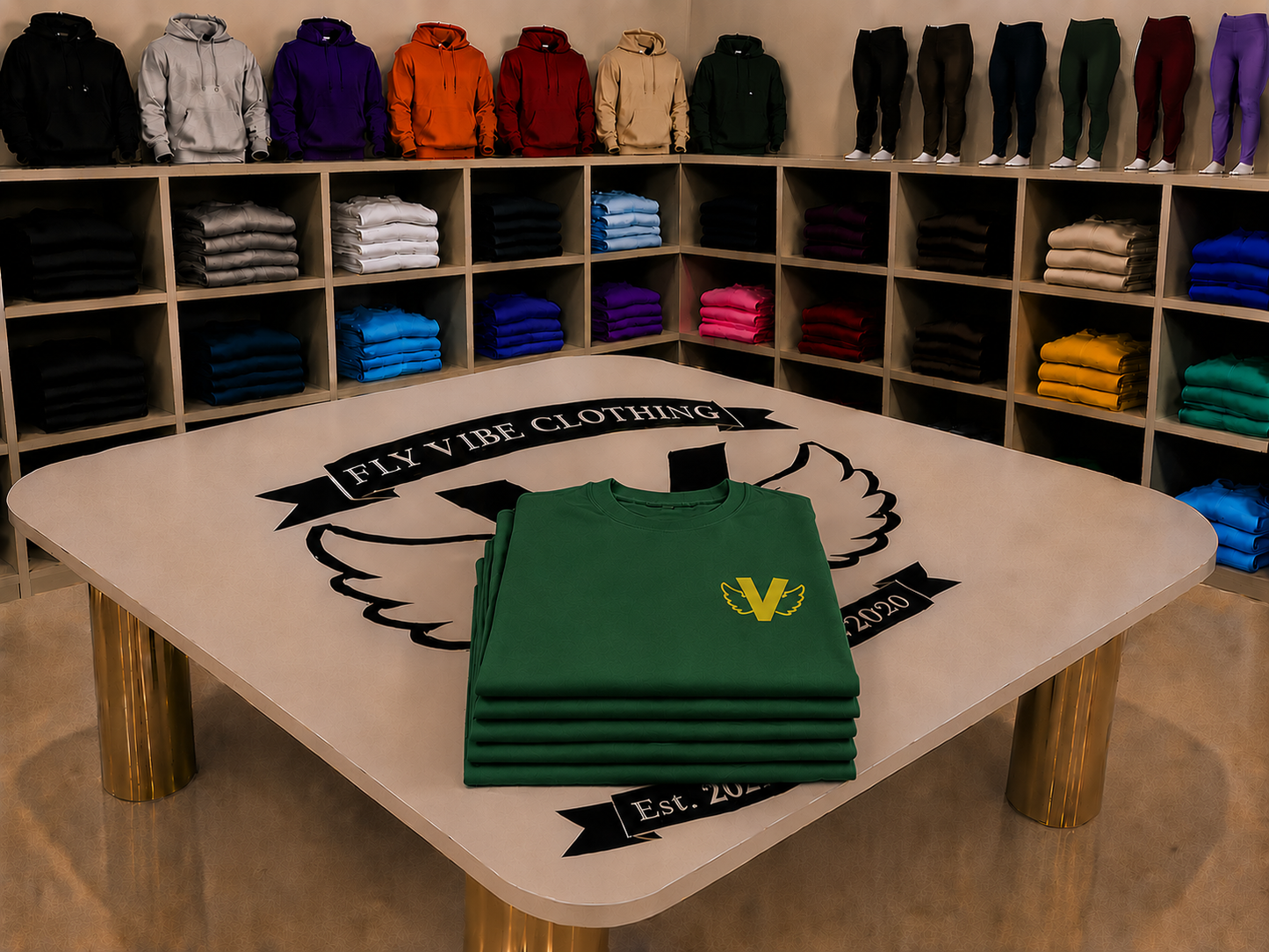 Fly Vibe Logo T - Green/Yellow