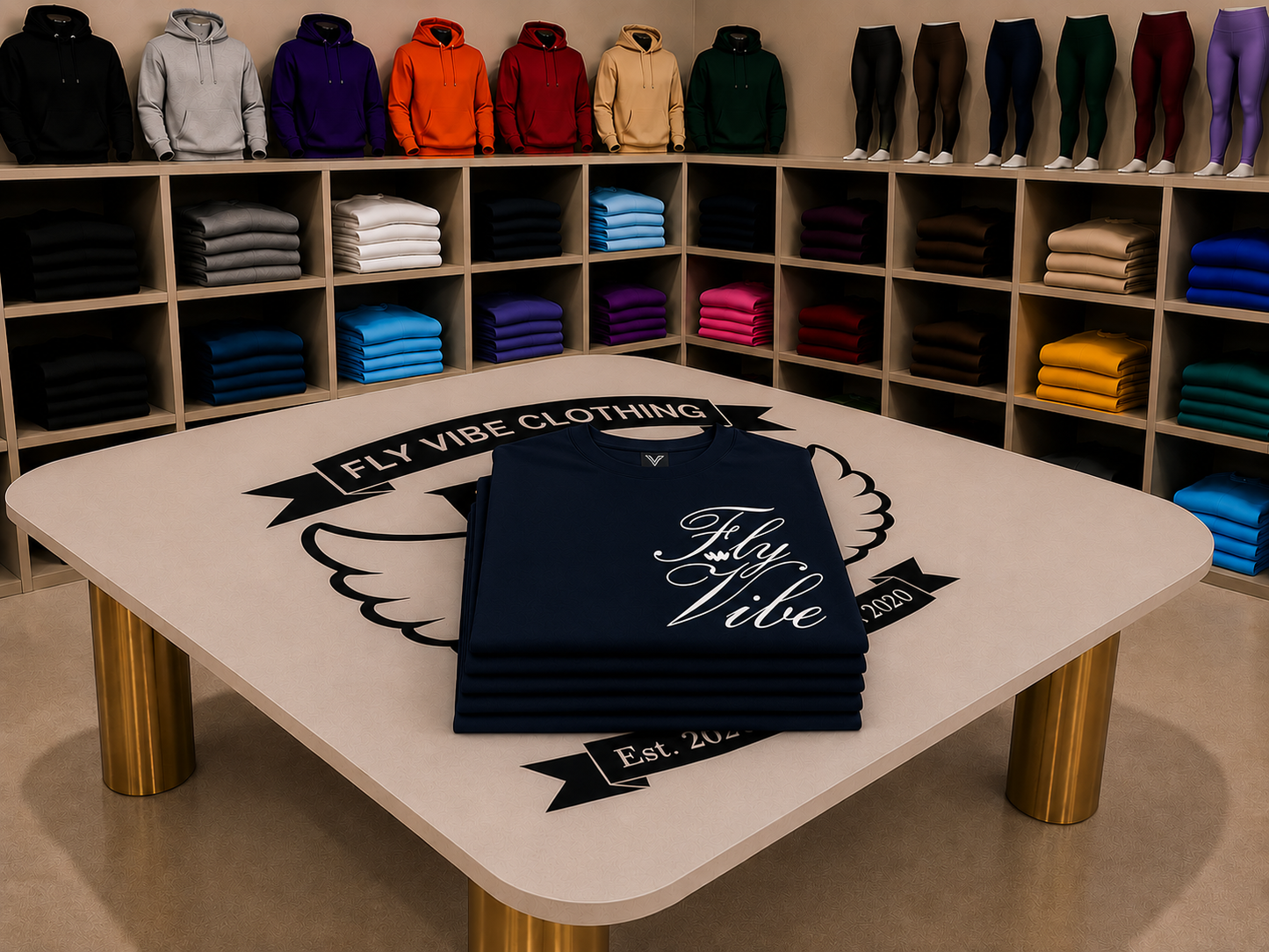 Fly Vibe Fancy Style T - Navy/White