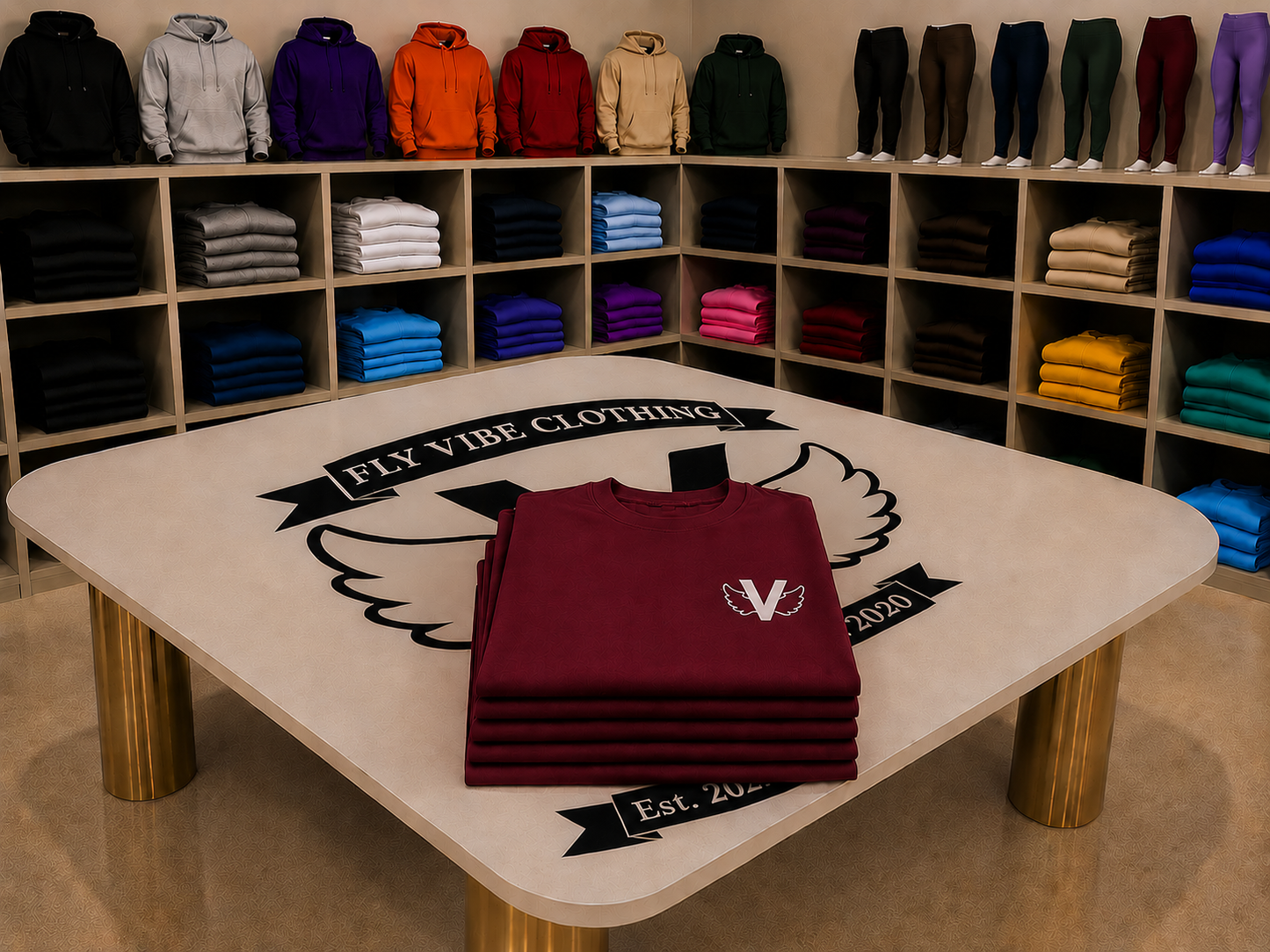 Fly Vibe Logo T - Burgundy/White