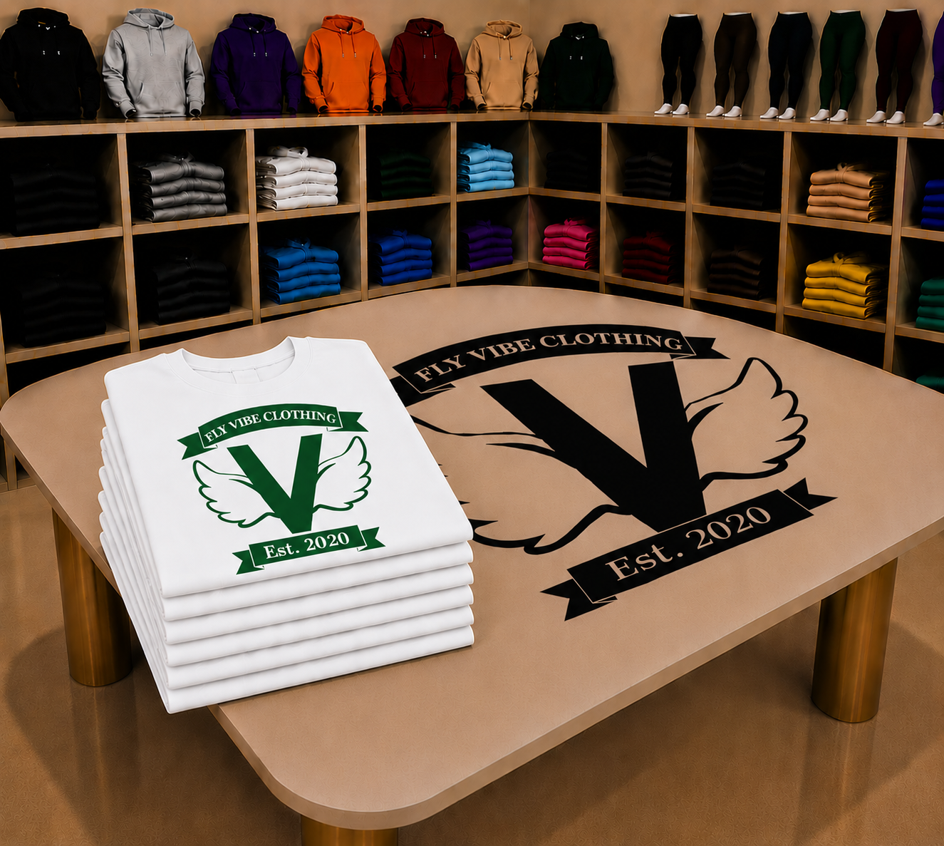 Fly Vibe Original T-Shirts - White/Green