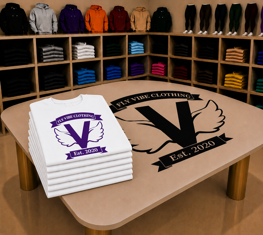 Fly Vibe Original T-Shirts - White/Purple