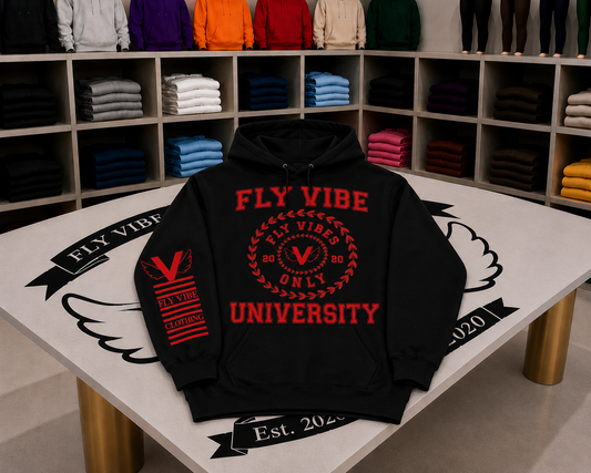 Fly Vibe University Hoodie - Black/Red