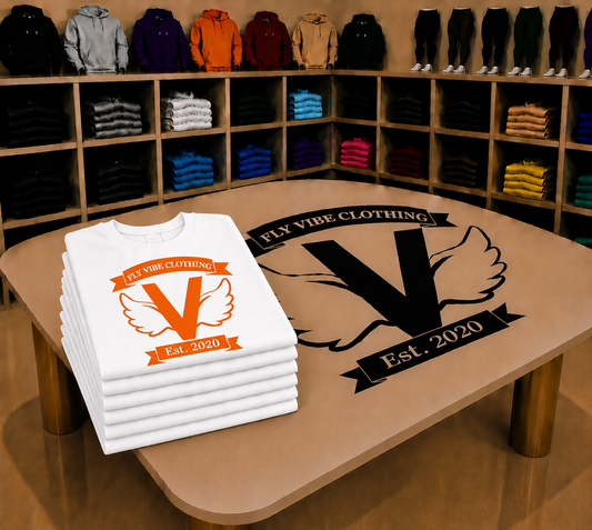 Fly Vibe Original T-Shirts - White/Orange
