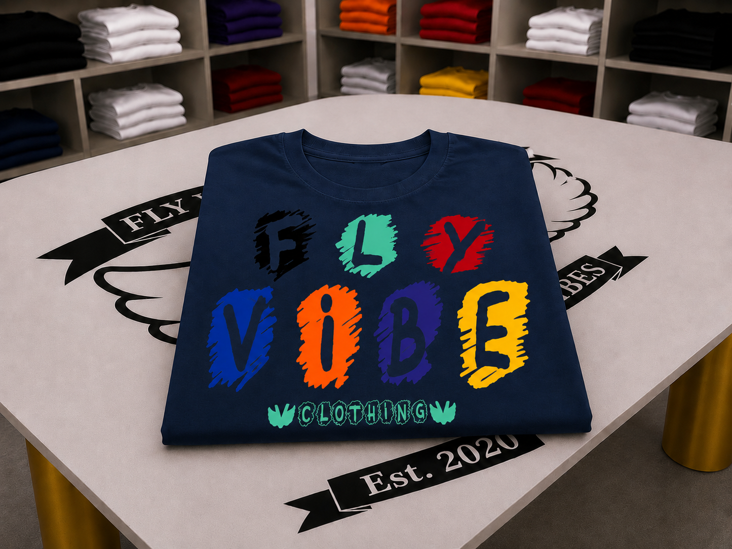 Fly Vibe Crayon T-Shirt - Navy