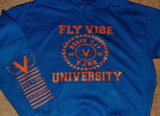 Fly Vibe University Hoodie - Royal/Orange