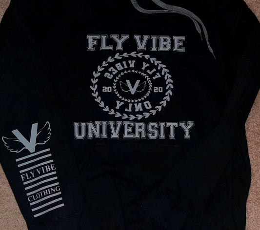 Fly Vibe University Hoodie - Black/Grey