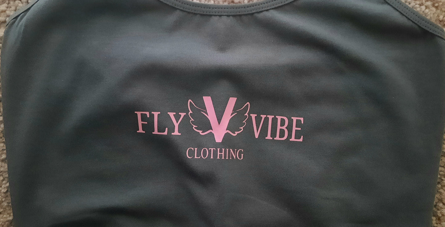 Fly Vibe Crop Tops - Grey/Pink