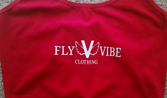 Fly Vibe Crop Tops - Red/White