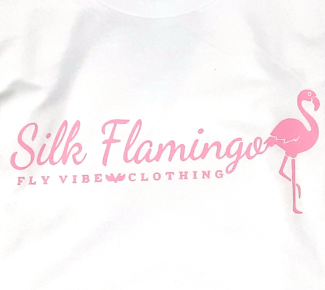 Silk Flamingo T-Shirt - White