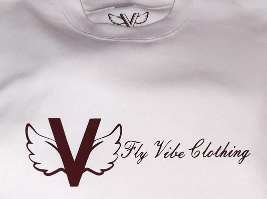 Fly Vibe Signature Sweat Shirt - White/Brown