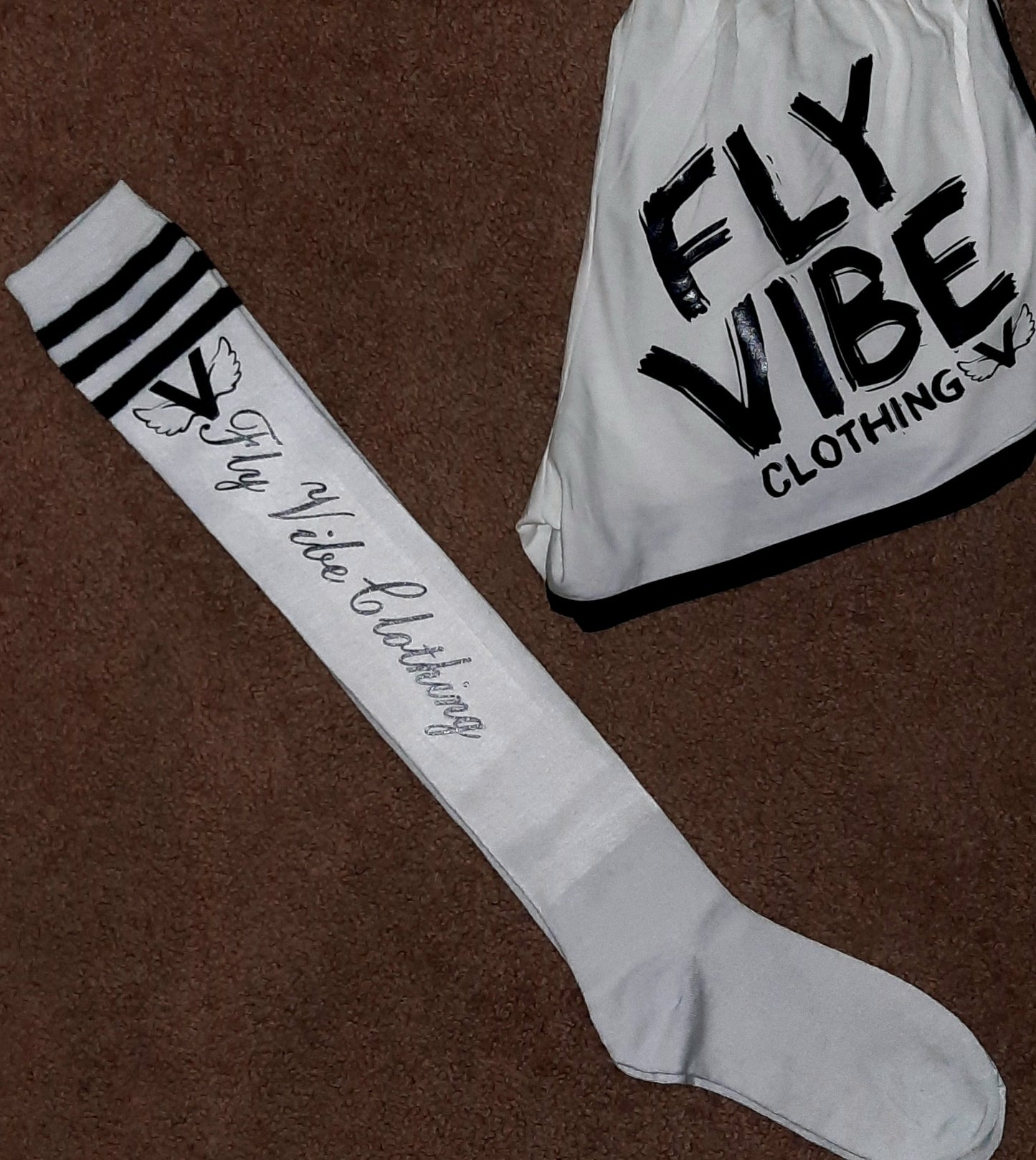 Fly Vibe Ladies Gym Shorts - White/Black