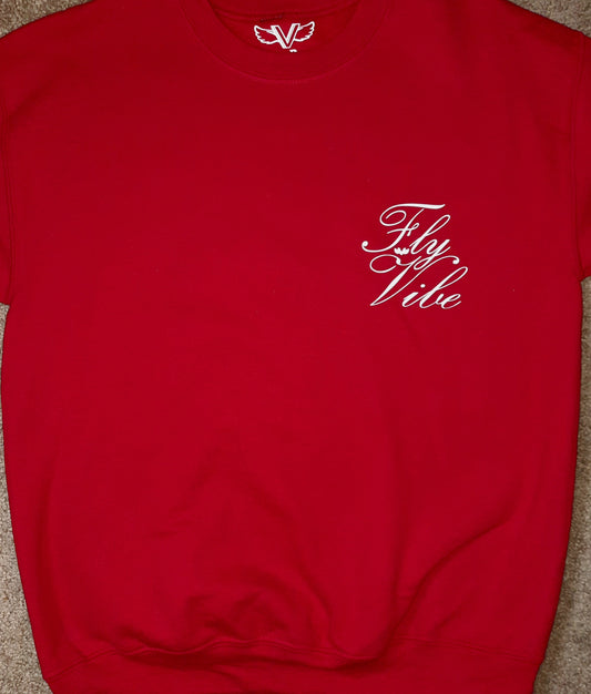 Fly Vibe Fancy Style Sweatshirt - Red/White
