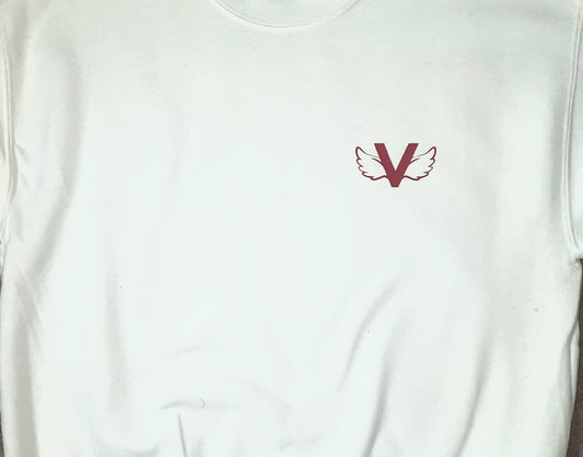 Fly Vibe Logo Sweat Shirt - White/Red
