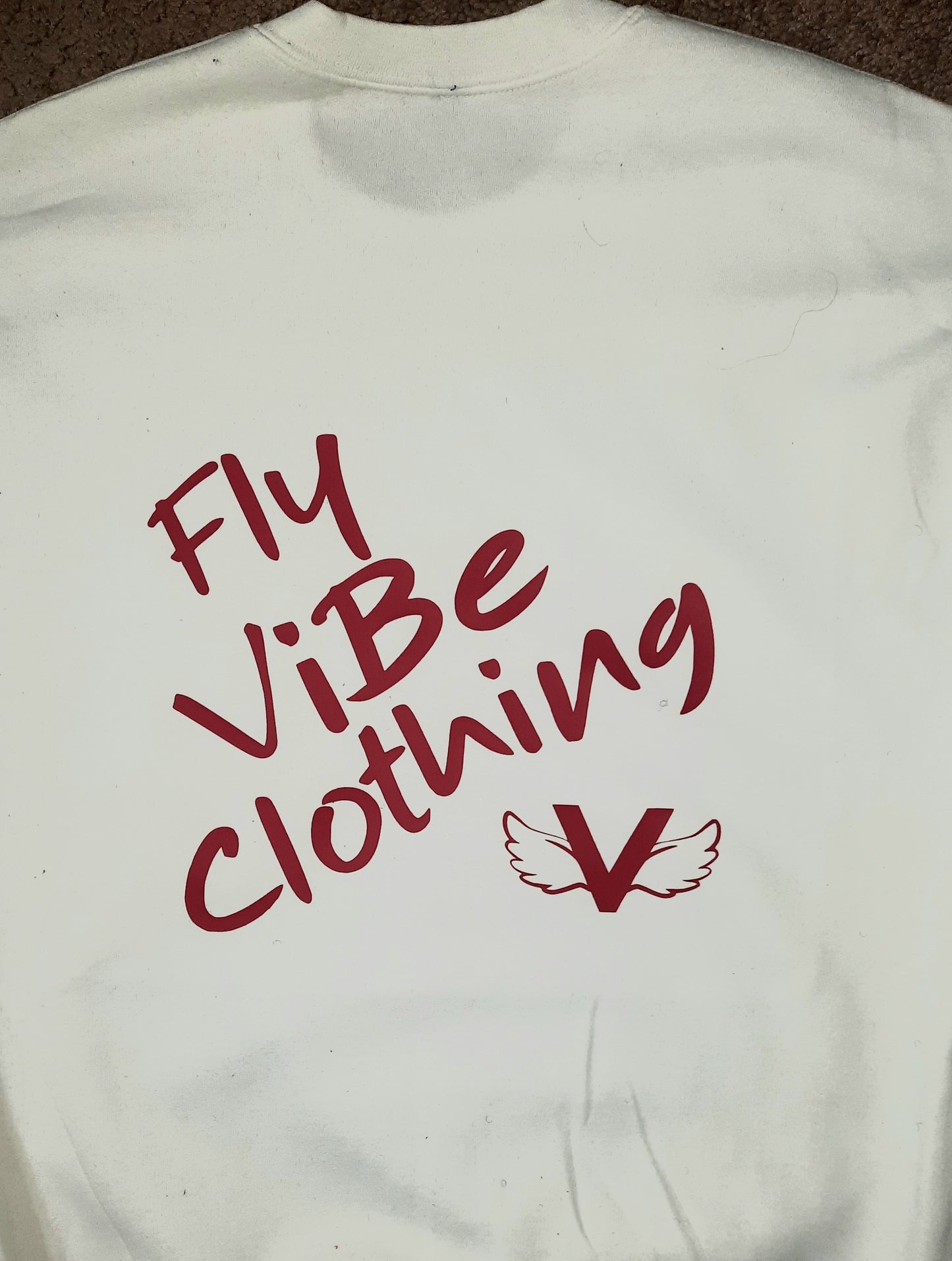 Fly Vibe Logo Sweat Shirt - White/Red