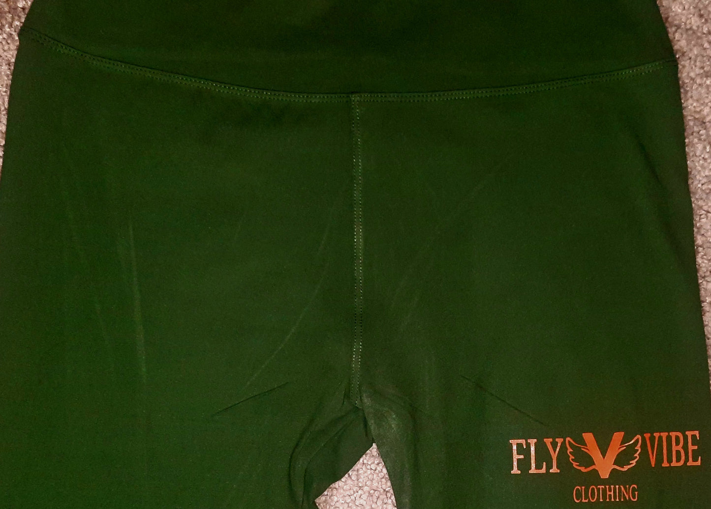Fly Vibe Extra Soft Leggings - Forest Green/Orange