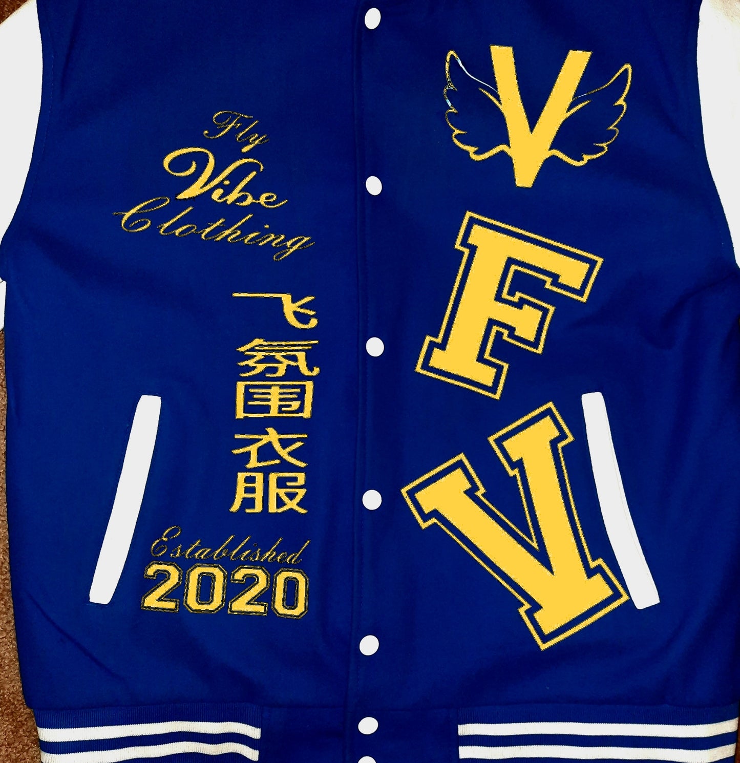 Fly Vibe Letterman Jacket - Royal/Gold