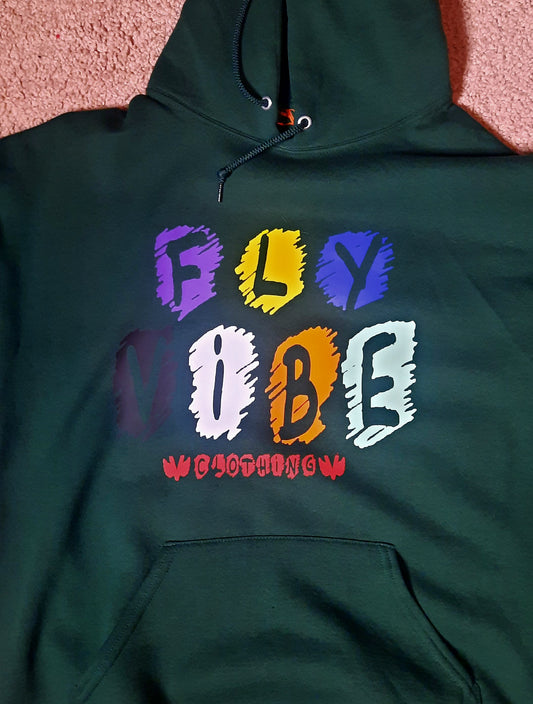 Fly Vibe Crayon Hoodie -  Pine Green