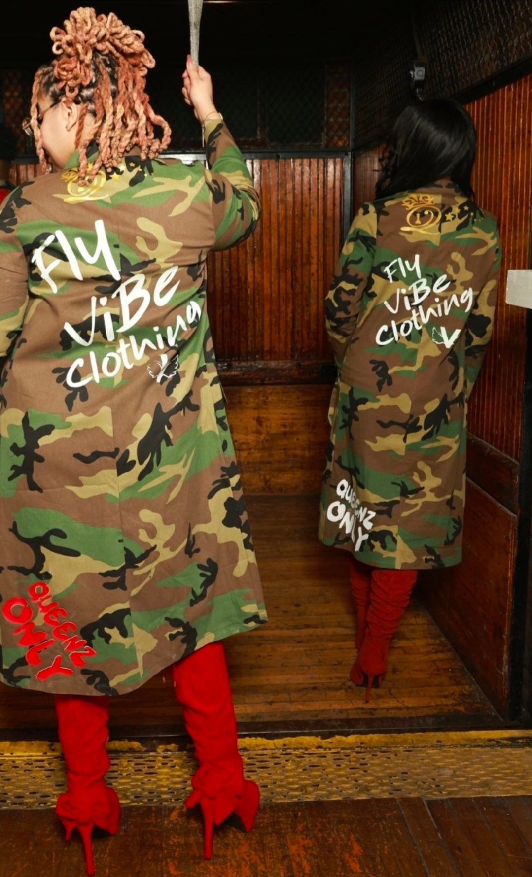 Fly Vibe Queenz Only Long Camouflage Jacket