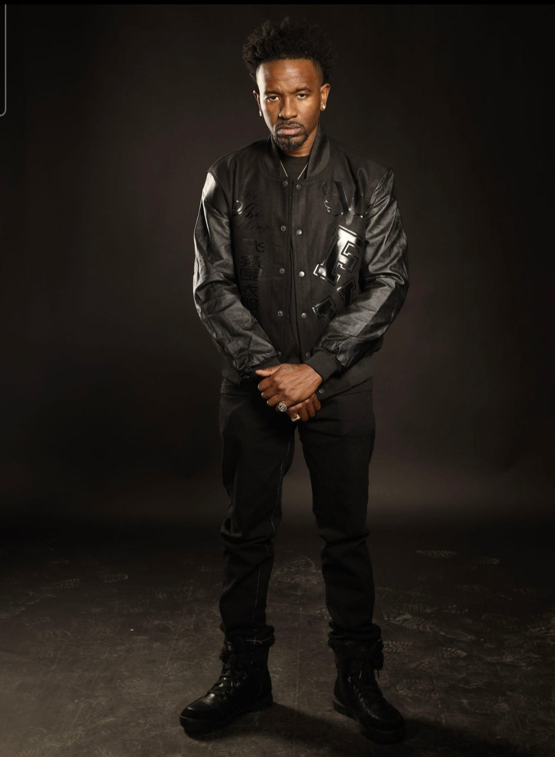 Fly Vibe Letterman Jacket - Black/Black/Black