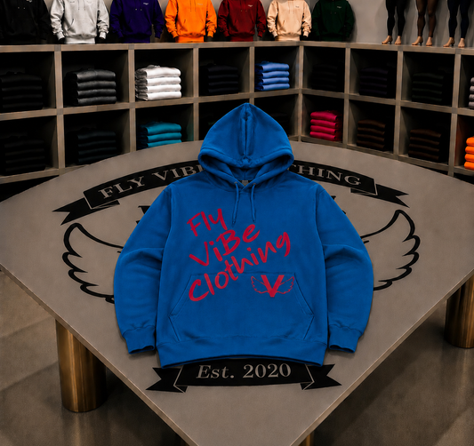 Fly Vibe Fresh Words Hoodie - Sapphire/Red