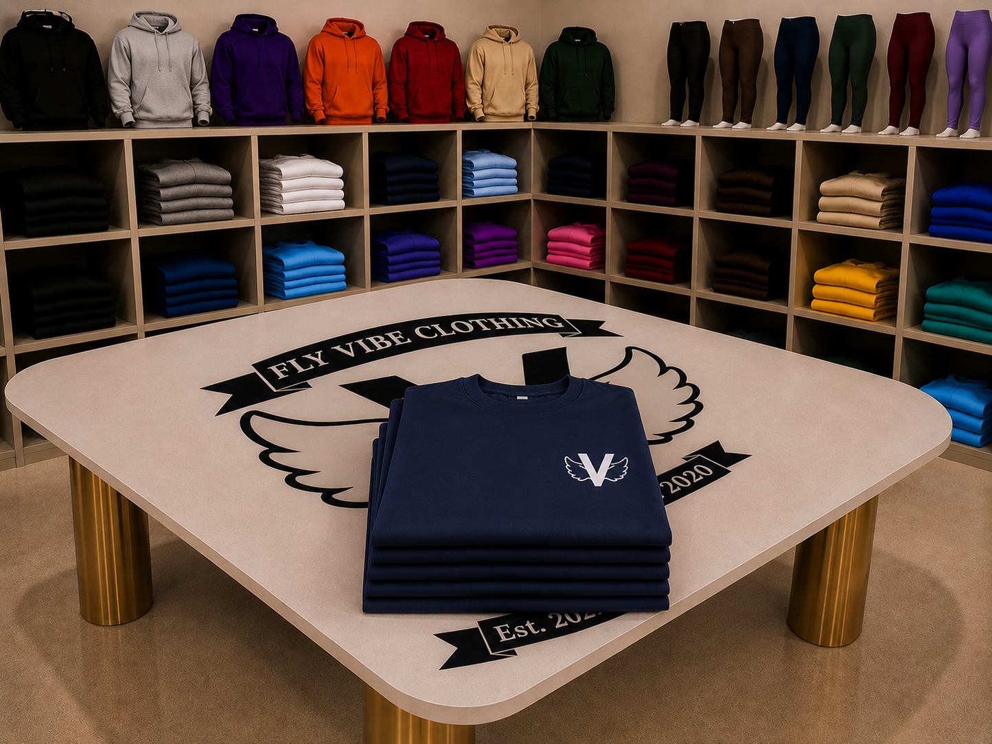 Fly Vibe Logo T - Navy/White