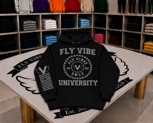 Fly Vibe University Hoodie - Black/Grey