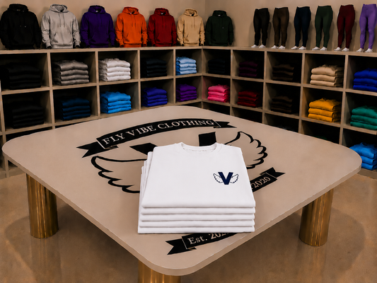 Fly Vibe Logo T - White/Navy
