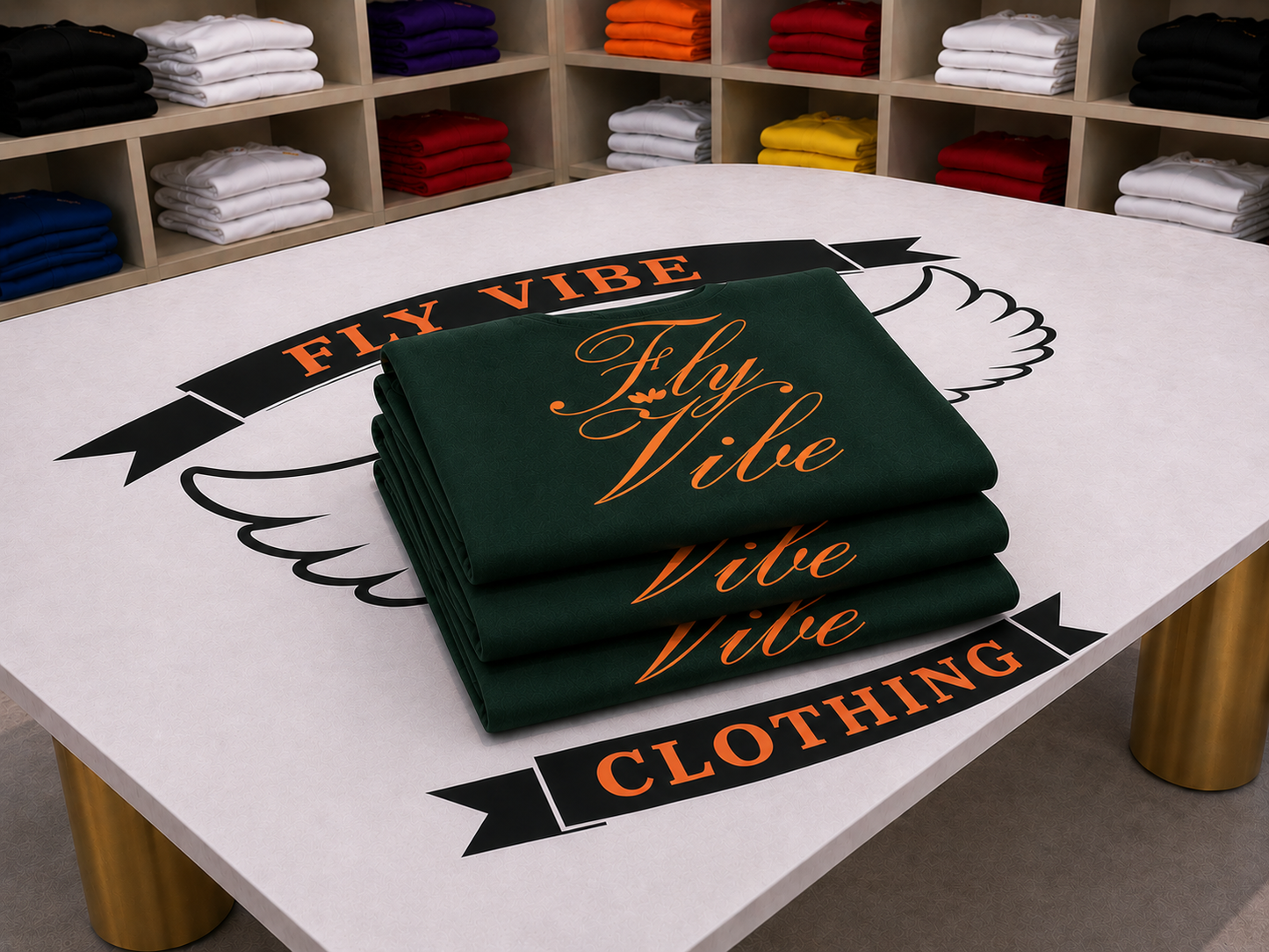 Fly Vibe Extra Soft Leggings  - Forest Green/Orange